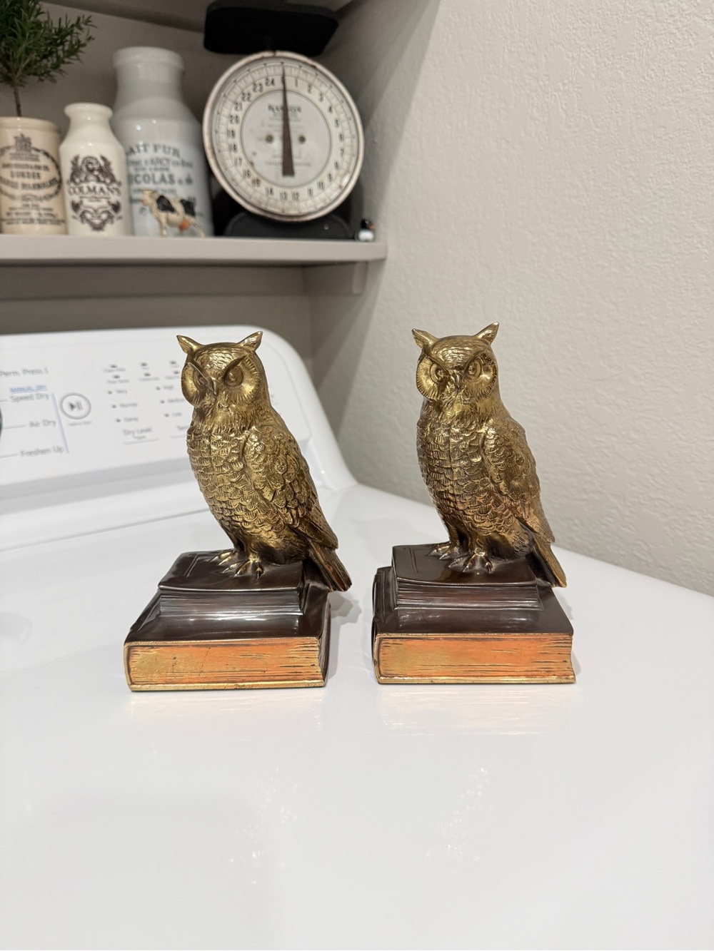 Mid century modern Brass Owl Bookend Pair - Picture 13 of 16